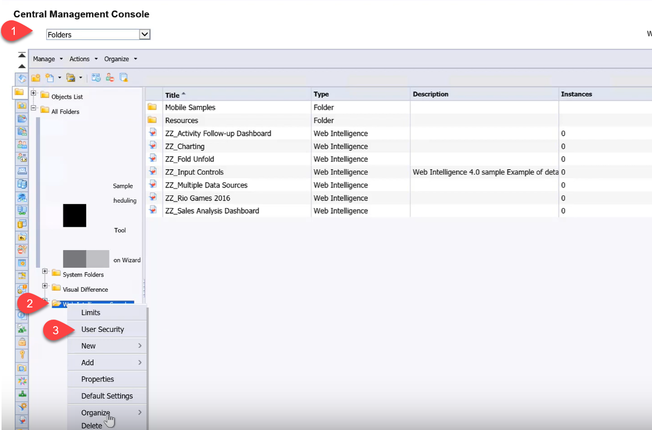 Maintain security settings , Disable Edit and design for public folder reports