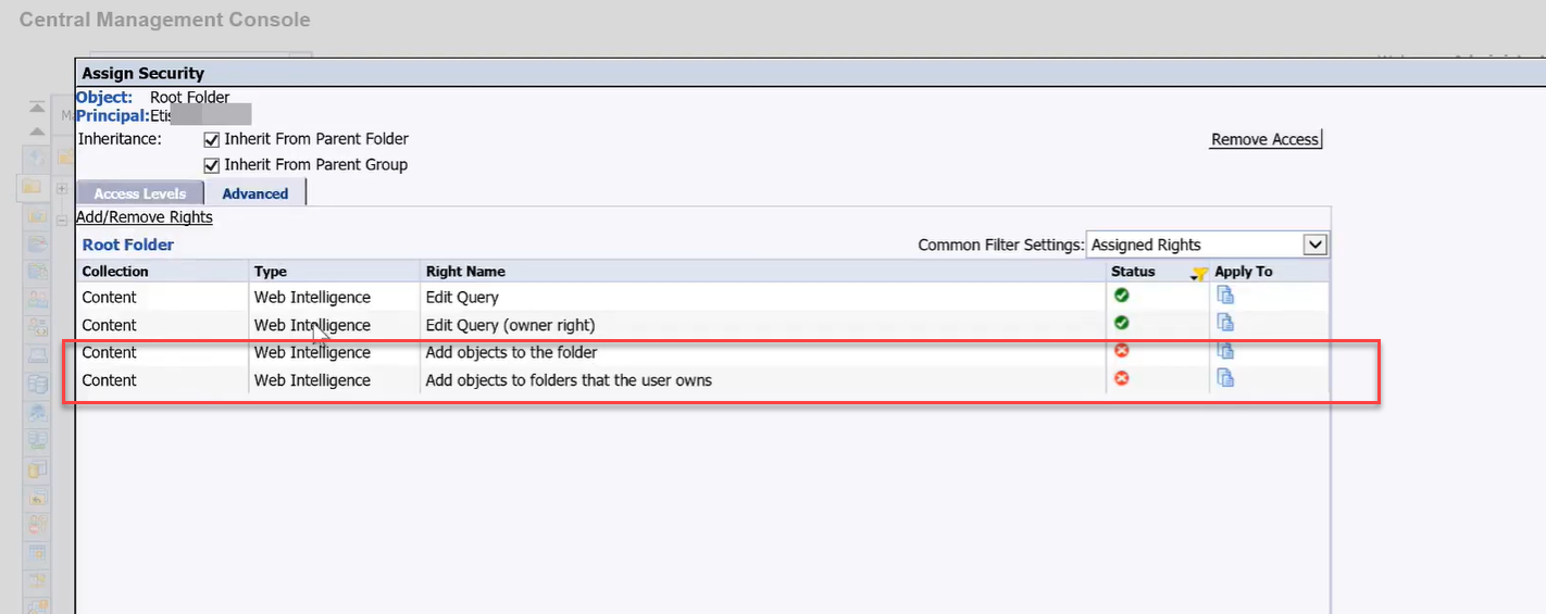 Maintain security settings, Disable Edit and design for public folder reports