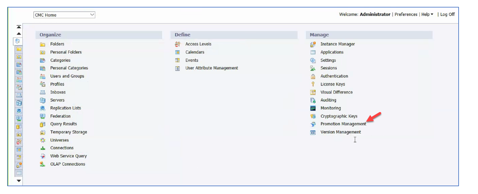 Export and import files from BOBJ server
