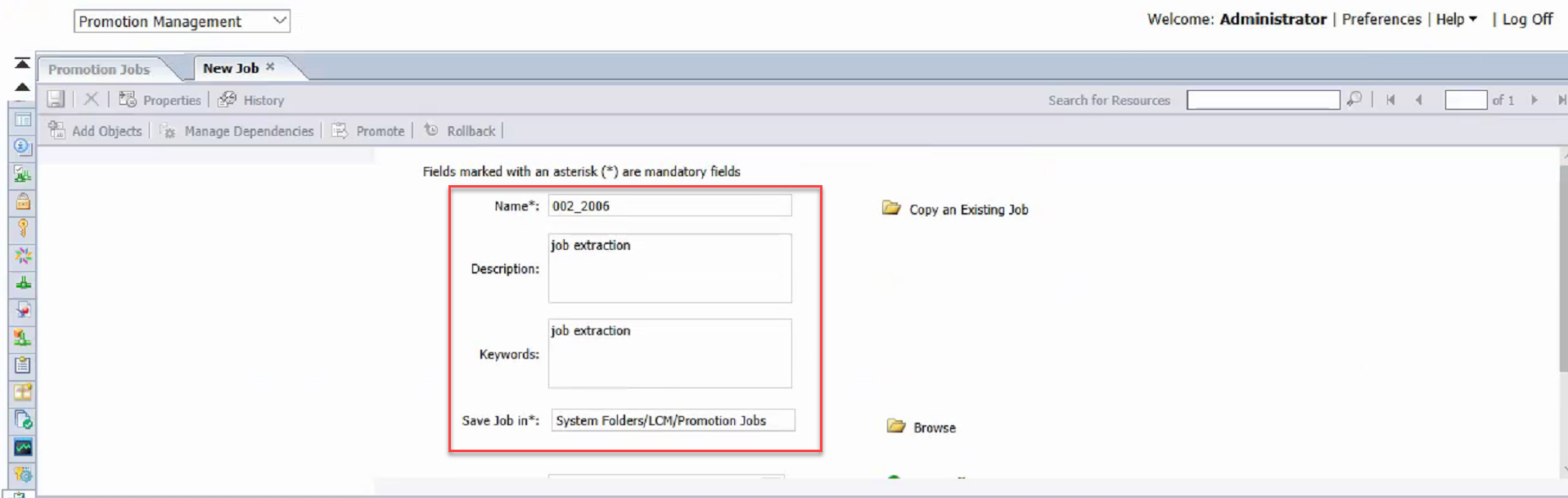 Export and import files from BOBJ server