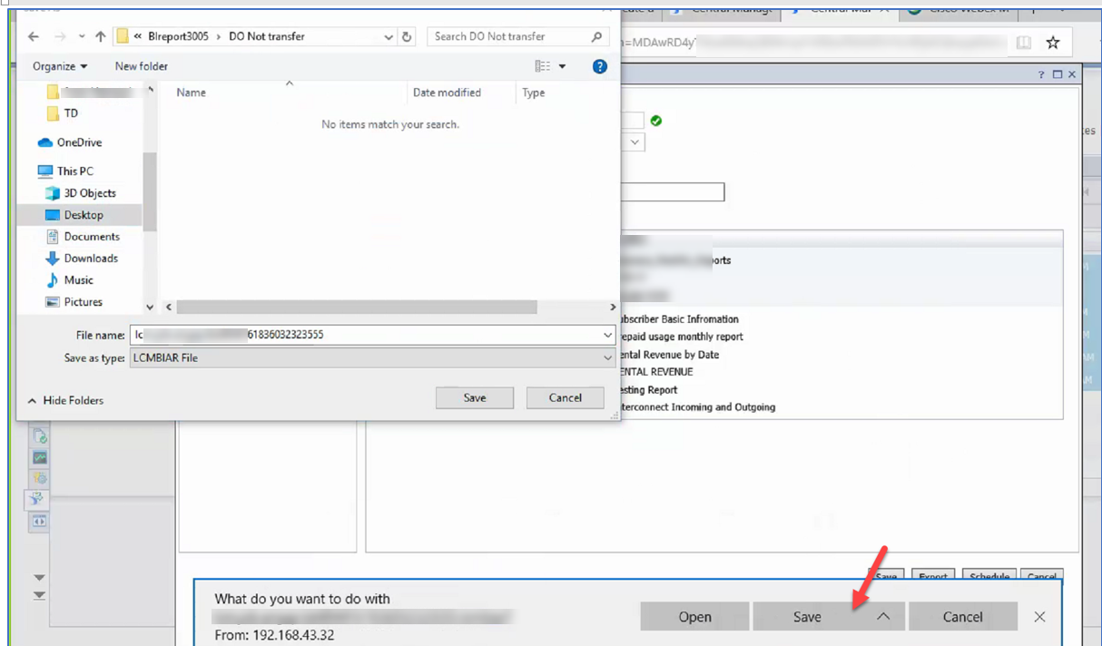 Export and import files from BOBJ server