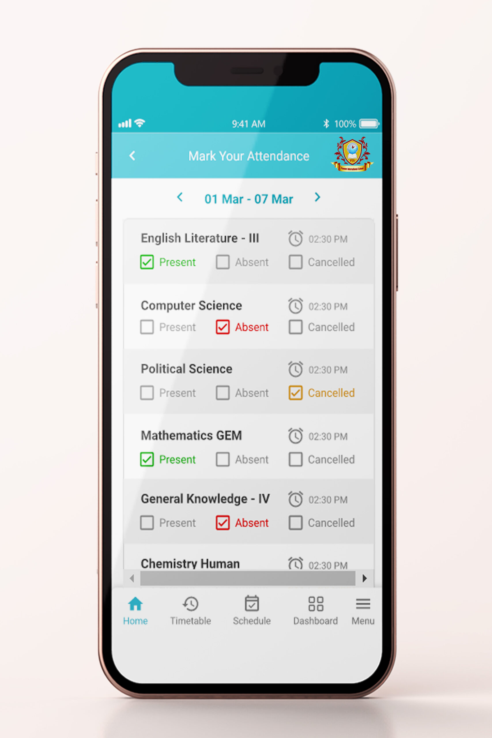 App screenshot_2 Pioneer International School