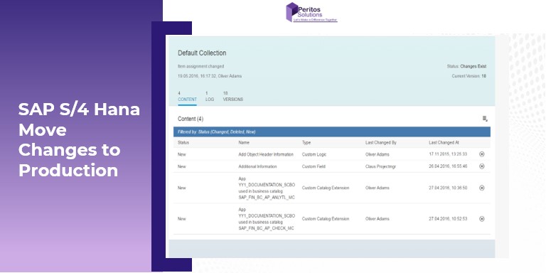 SAP S/4 Hana move changes to production