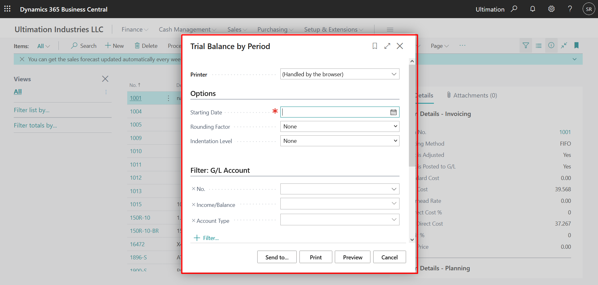 Business Central Reports and Ledger Entries