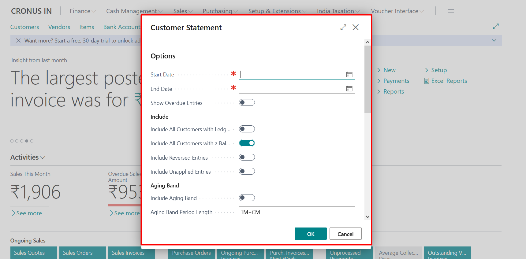 Business Central Purchase & Sales Reports