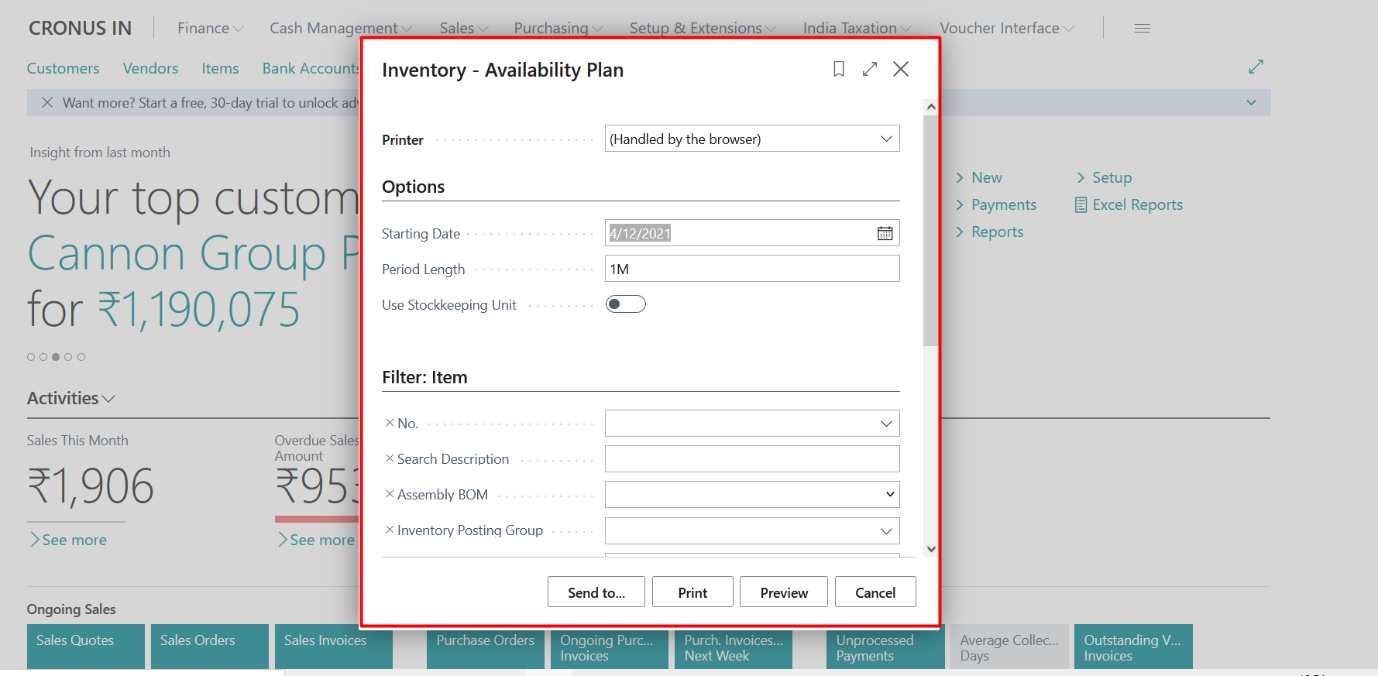 Business Central Reports & ledger entries