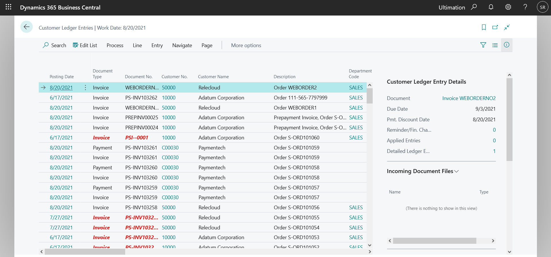 Business Central Reports and Ledger Entries