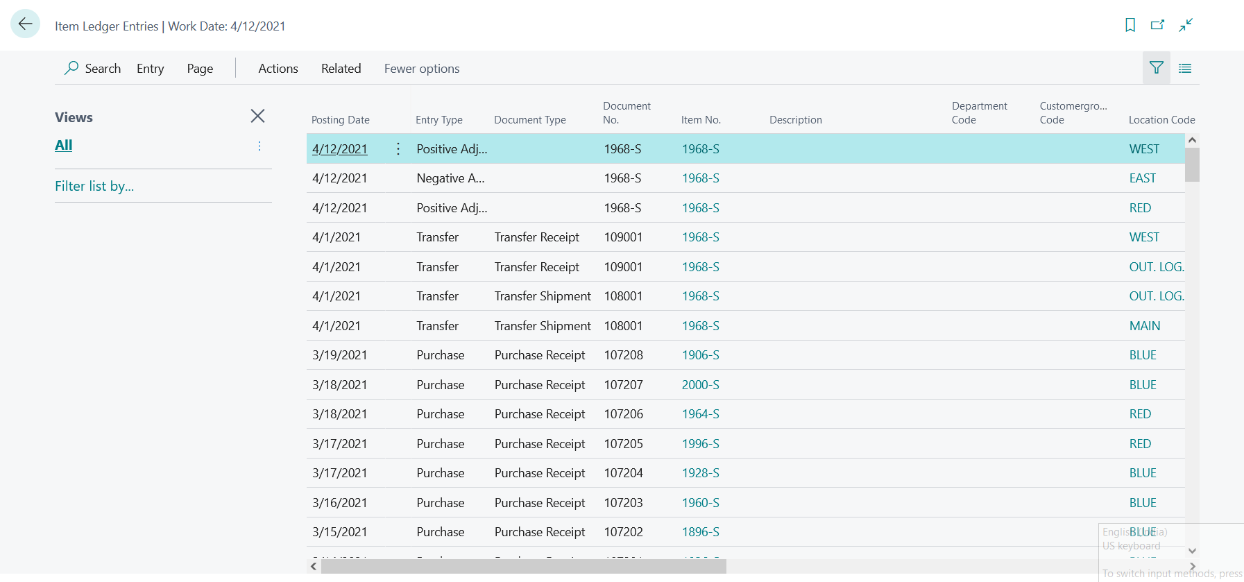 Business Central Reports and Ledger Entries