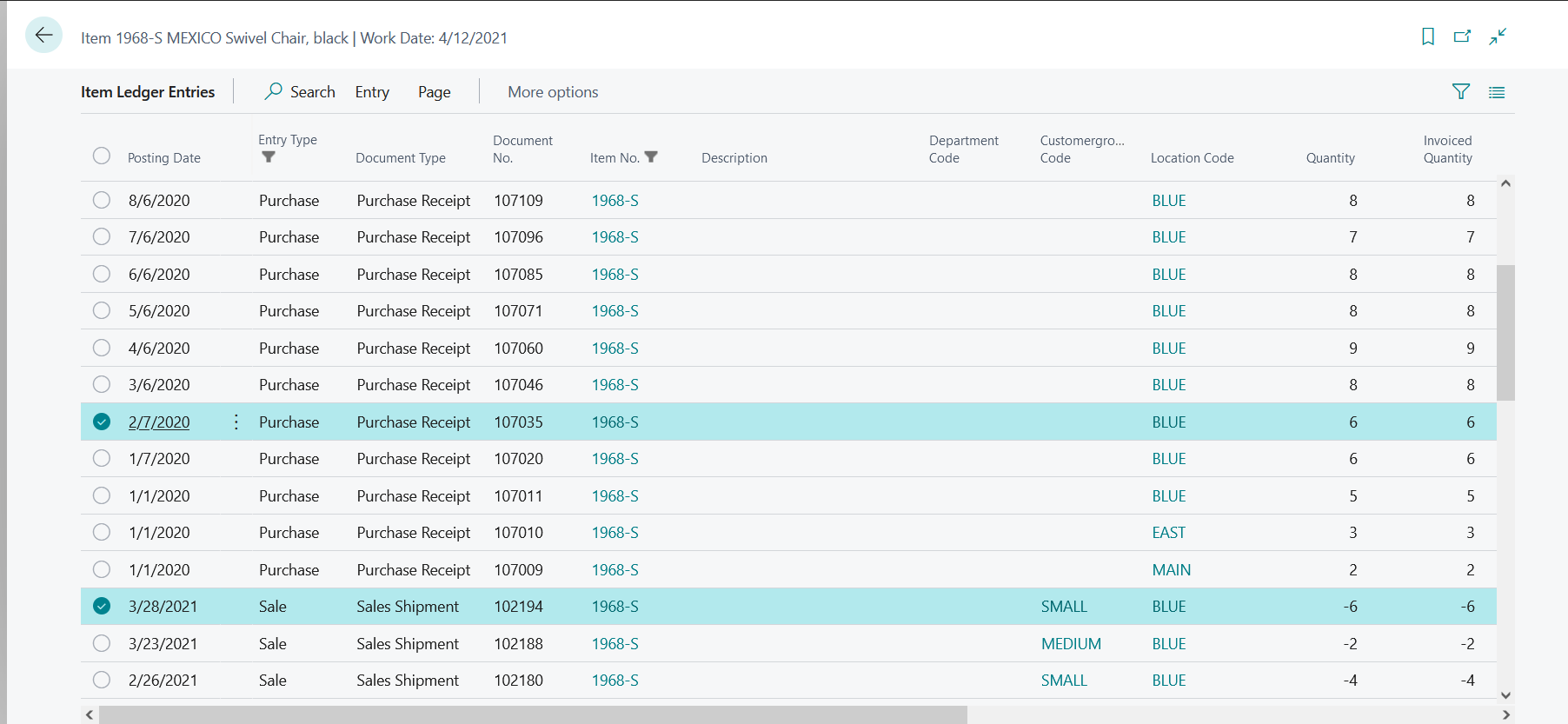 Business Central Reports and Ledger Entries