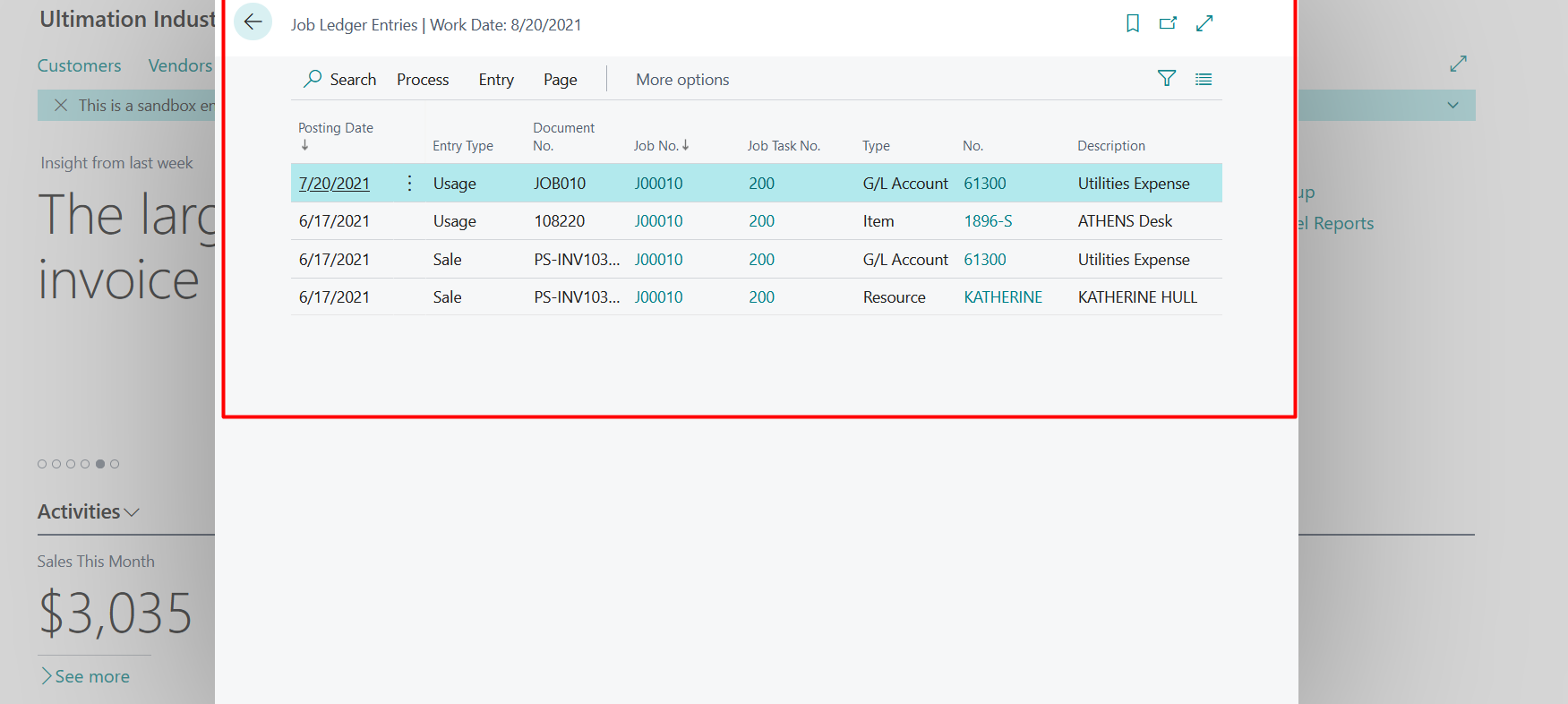 Business Central Reports and Ledger Entries