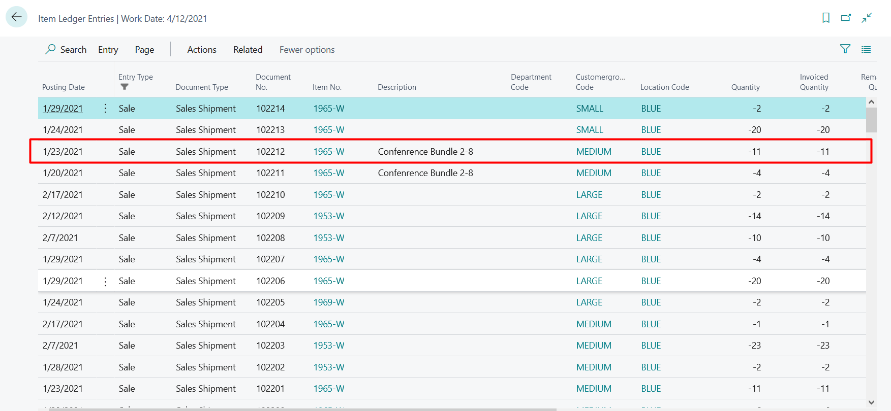 Business Central Reports and Ledger Entries