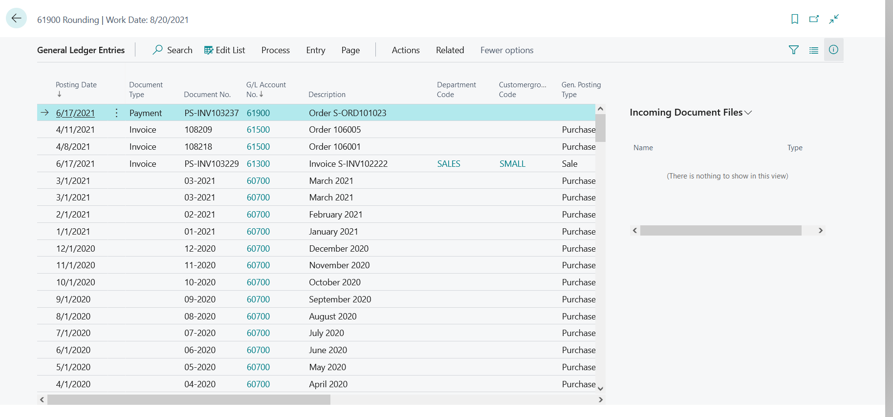 Business Central Reports and Ledger Entries