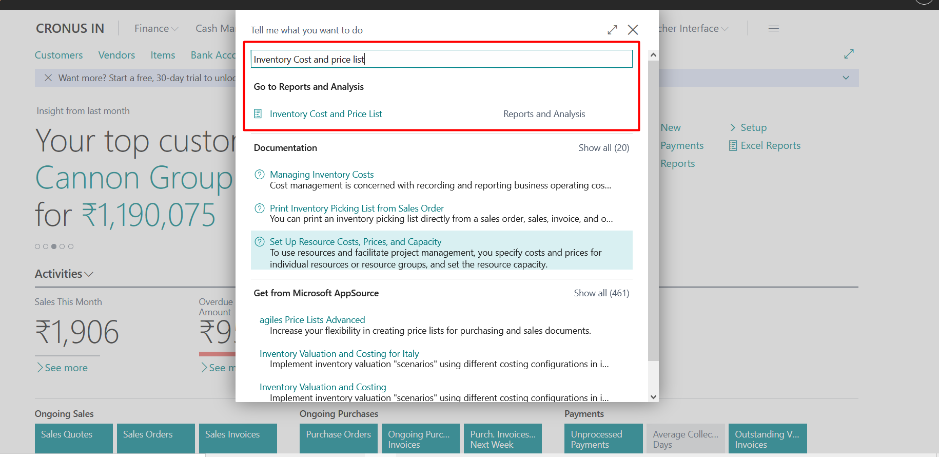 Business Central Reports and Ledger Entries