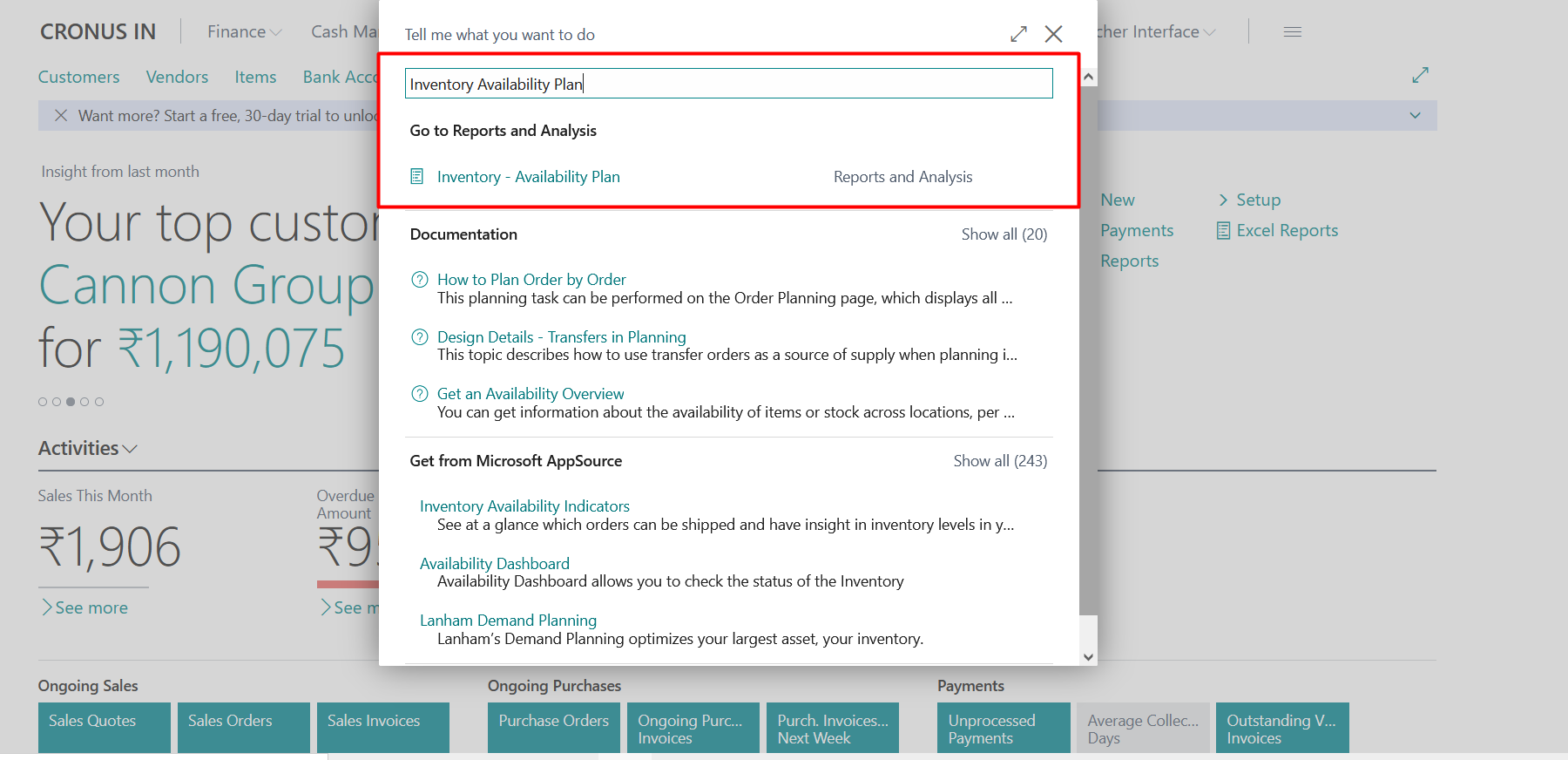 Business Central Reports and Ledger Entries