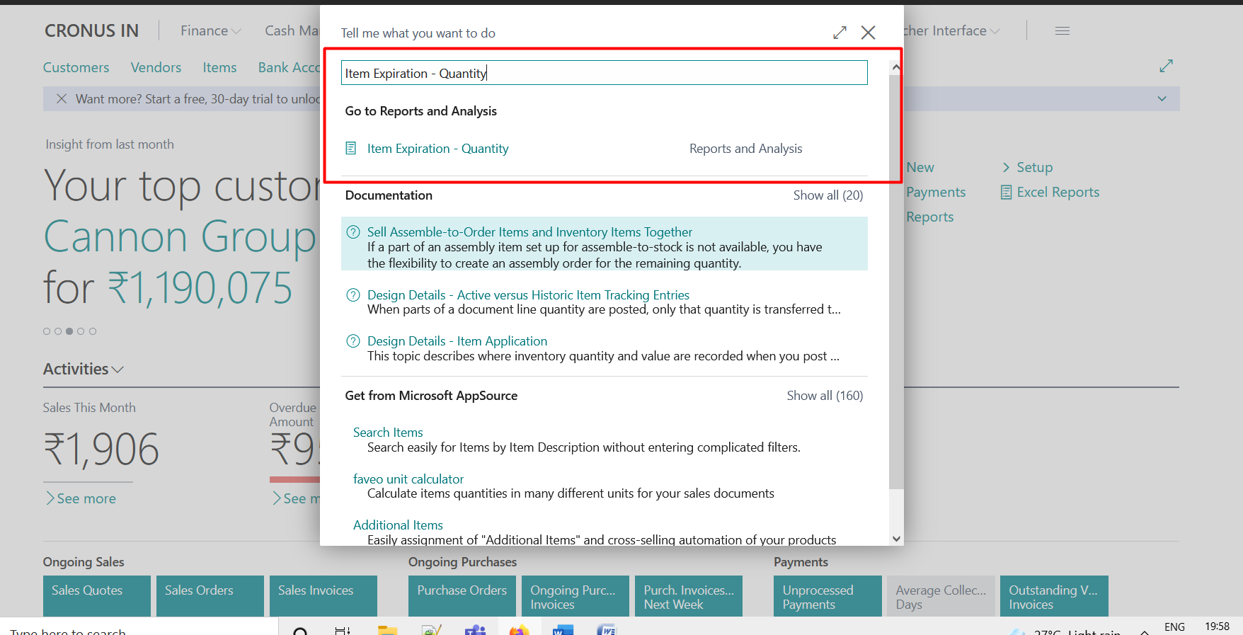 Business Central Reports and Ledger Entries