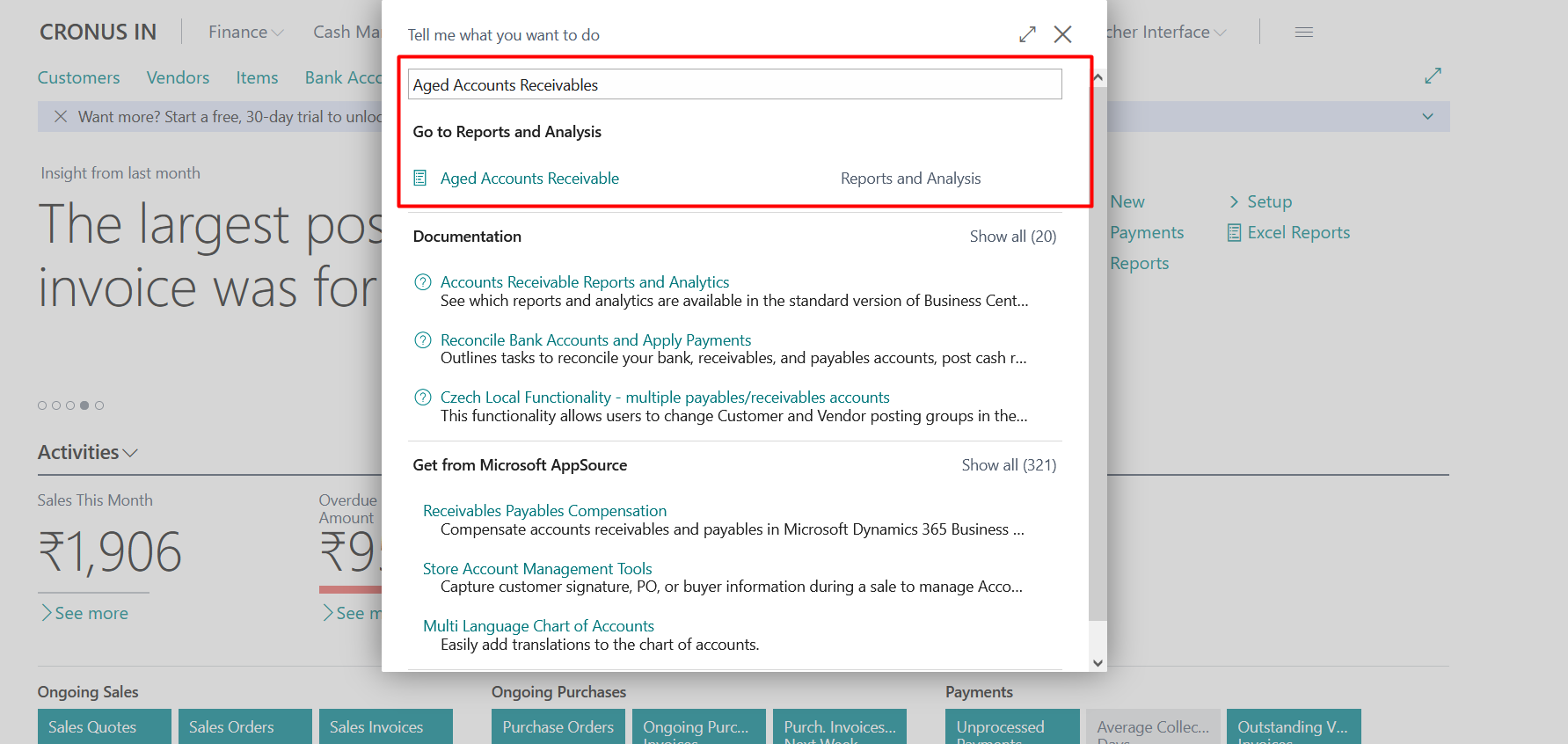 Business Central Purchase & Sales Reports