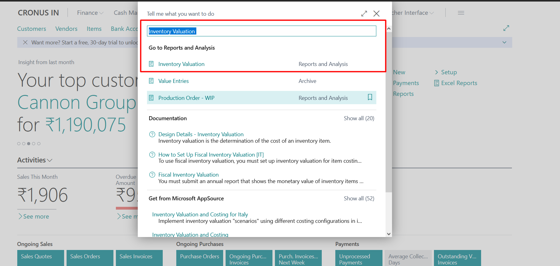 Business Central Reports & ledger entries