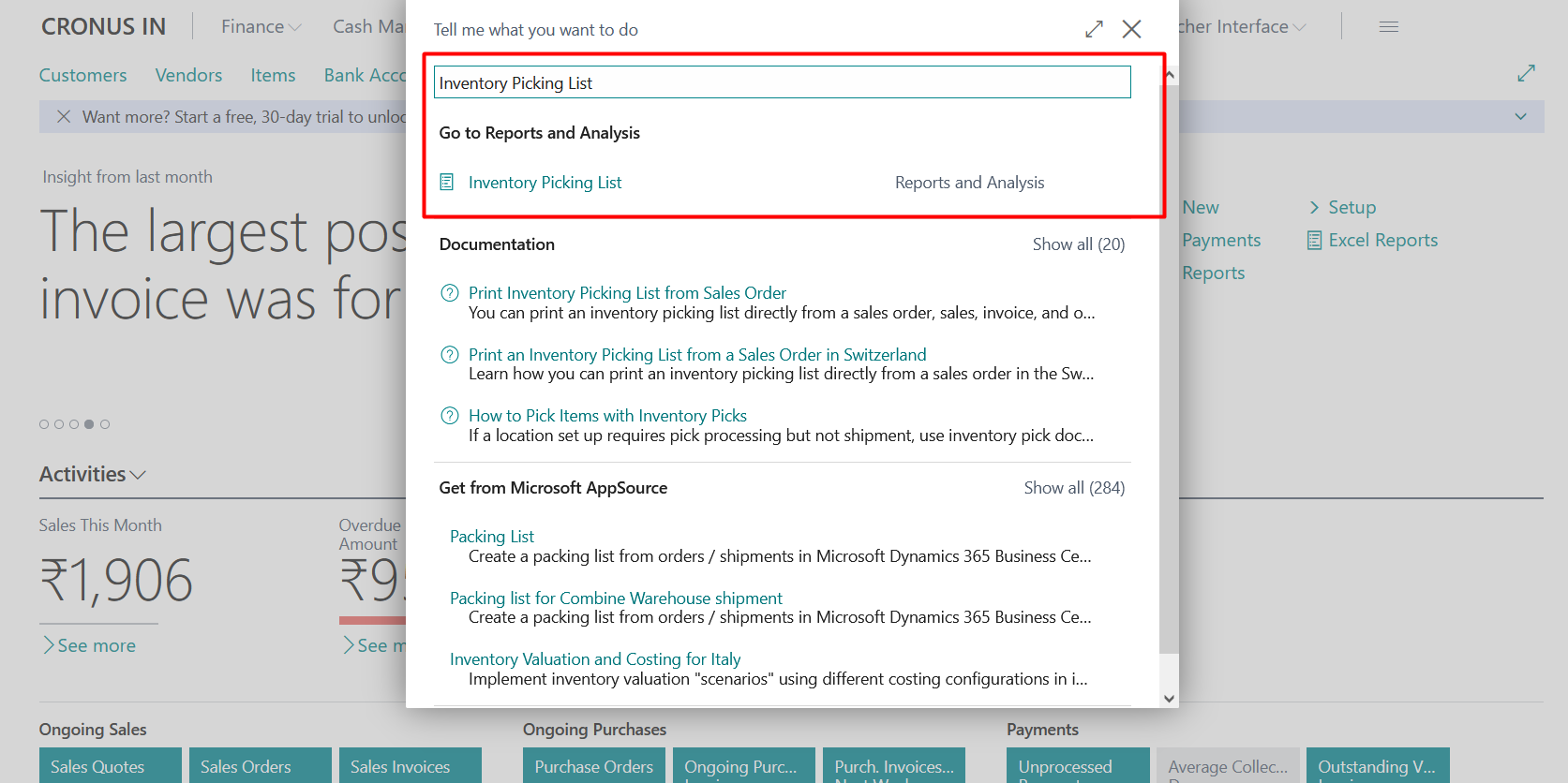 Business Central Reports and Ledger Entries