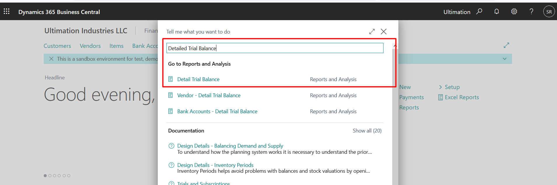 Business Central Reports and Ledger Entries