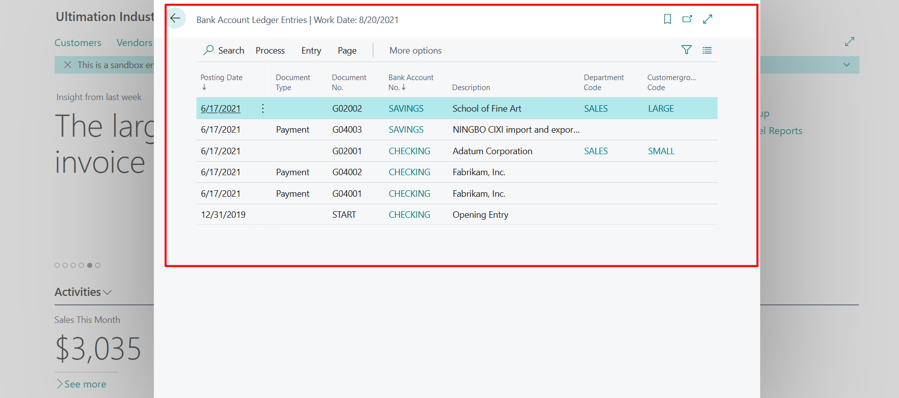 Business Central Reports and Ledger Entries