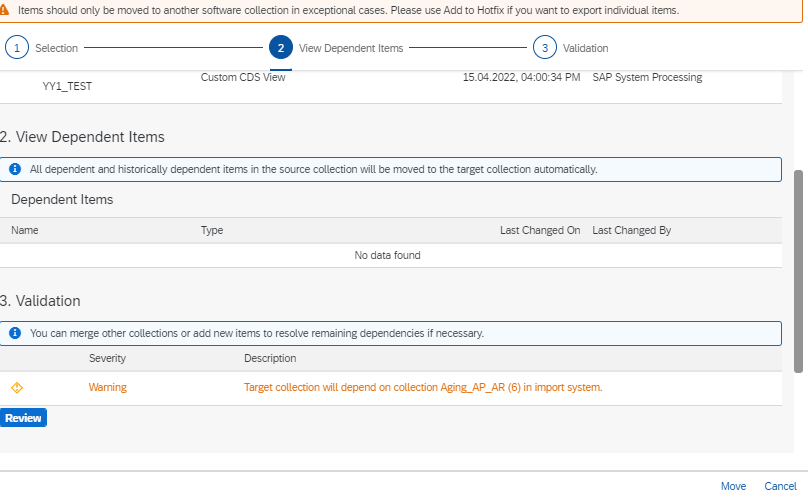 SAP S/4 Hana move changes to production