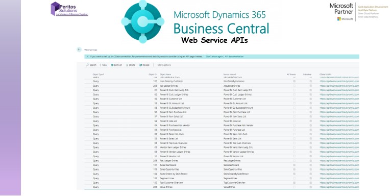 Business Central Web Service APIs